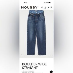 Moussy Boulder Wide Straight size 23 NWOT